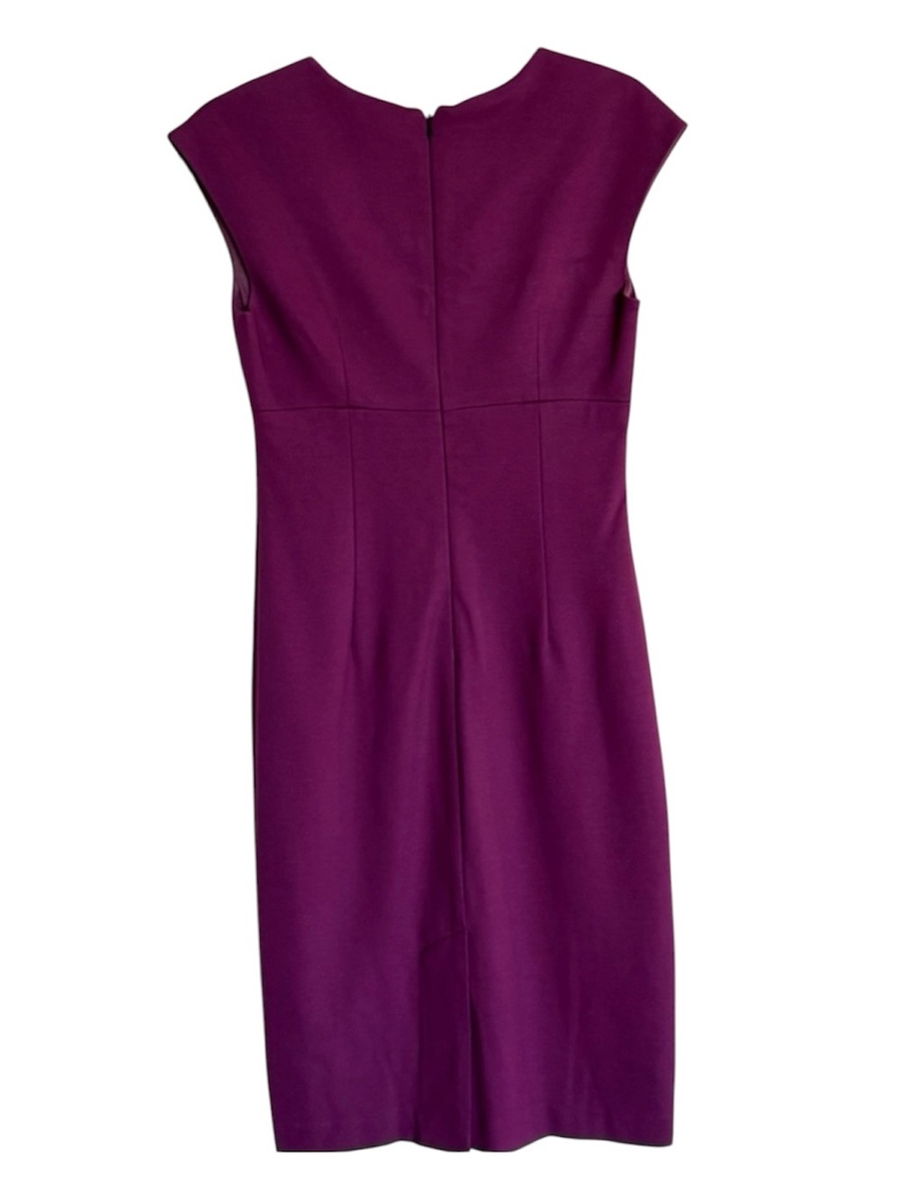 TRINA TURK Plum/Purple Sheath Dress w/ Floral Embellishments - Size 4 - Picture 2 of 5